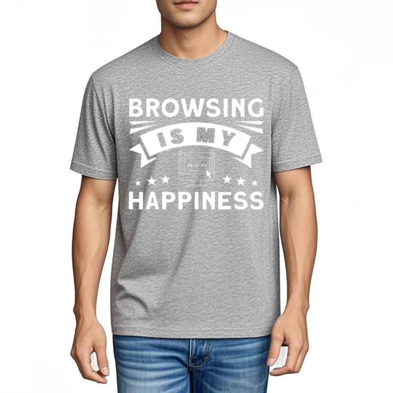 Relaxed Fit Tshirt Solid Color For her short sleeve t shirt Brand Browsing Is My Happiness Comfort For him tees Unisex Tshirt