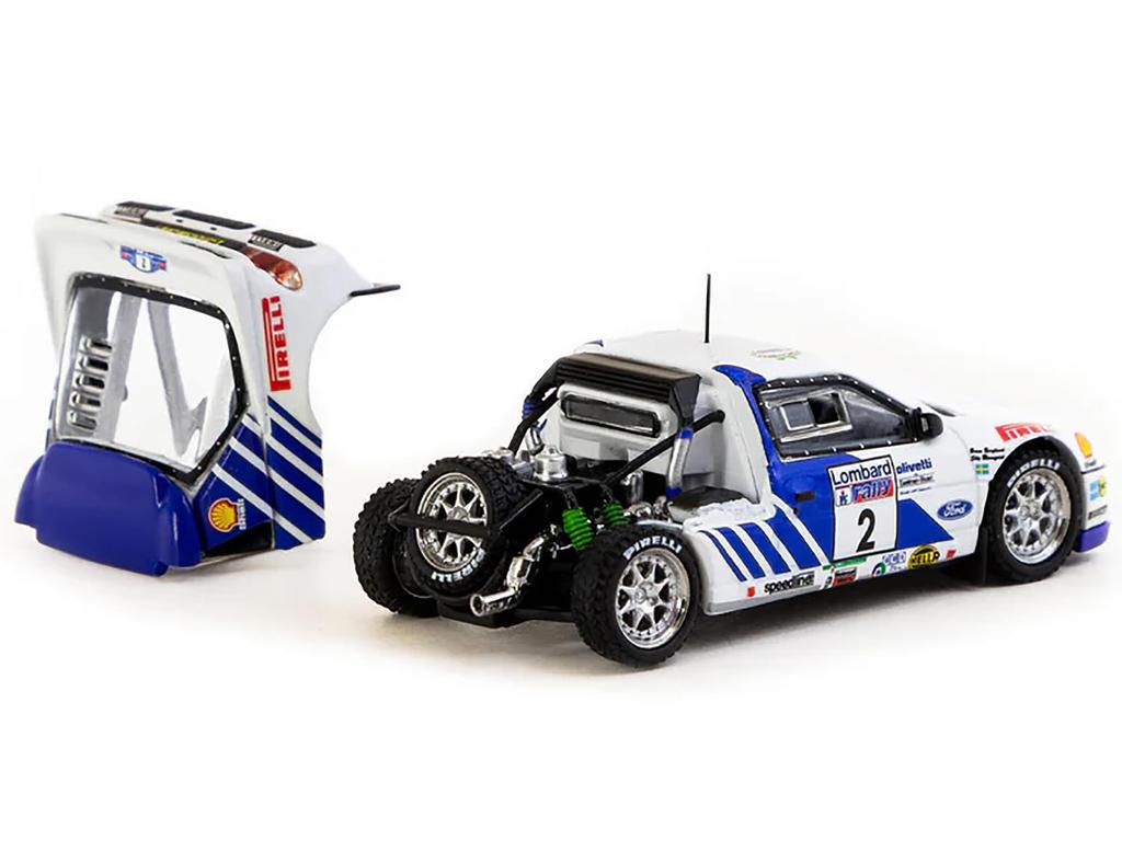 Tarmac Scale Ford RS200 Lombard 1986 RAC Rally Berglund 1/64 #2 S. Blomqvist/B.