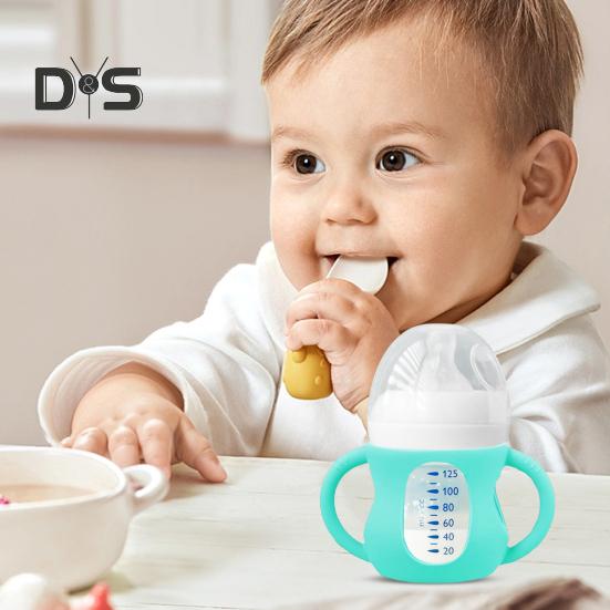 Babyflaskehylse for Philips 4/8 oz glass silikon lett gripehåndtak for fallbeskyttelse Reduser plasteksponering Babyflaskedeksel