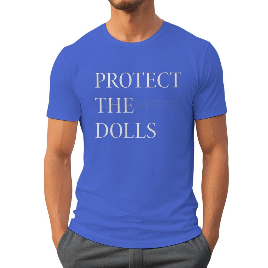 Hot Protect The Dolls Printed TShirts For Men Summer Short Sleeve Tee Shirts Round Neck T Shirt Casual Summer Men Clothes