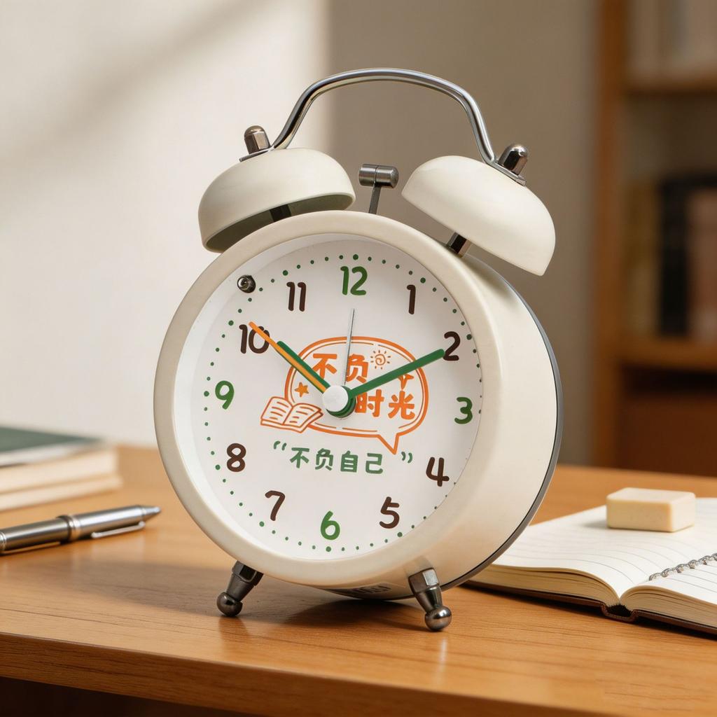 Cartoon alarm clock for children Bell alarm clock for learning Cartoon classic metal Mini small alarm clock Big sound