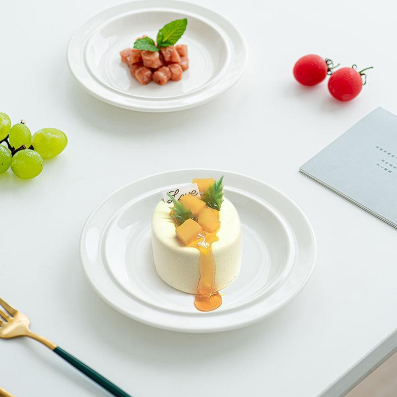 

French Nordic European, High-end Western Cuisine Oil Painting Style Dessert Simple Retro Light Luxury, Plate Home Use Tableware 7 inches
