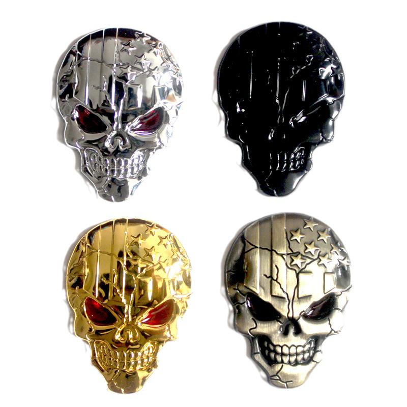 Skull Metal Alloy Car Emblem Decorative Sticker - Scratch Cover & Body Decoration Accessory