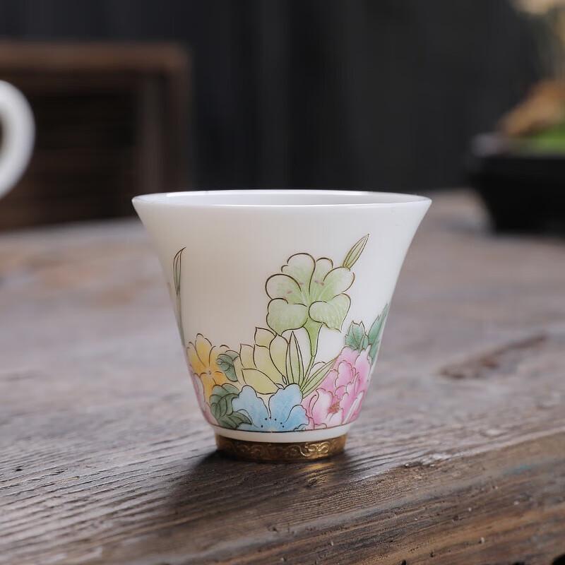 Dehua Mutton-Fat Jade Ceramic Teacup - Auspicious Crane