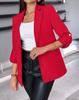 Elegant Women's Cardigan Blazer New  Autumn Winter Long Sleeve Casual Solid Color Coat Jacket For Women Slim Blazers