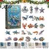 24-Tage-Countdown bis Weihnachten 2026 Meeresbewohner Adventskalender, 24-Tage Acryl-Anhänger-Set mit Geburtstagsgeschenk für Jungen Mädchen Meerestier
