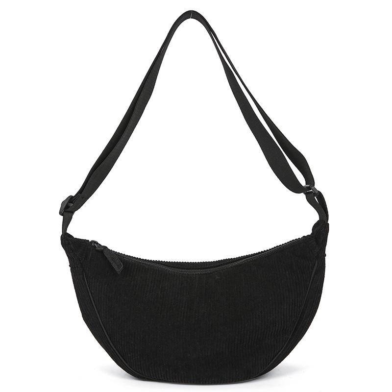 

2024 U-Brand Women s Corduroy Dumpling Handbag and Crossbody Bag чорний