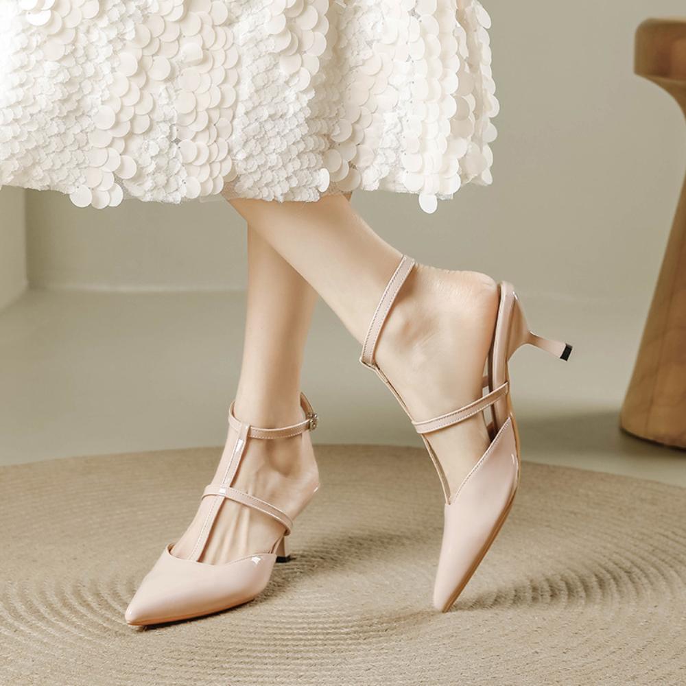 Women's Sandals Summer Pointed Patent Leather High Heel Sandals Women's Roman Sandals Women's High Heels