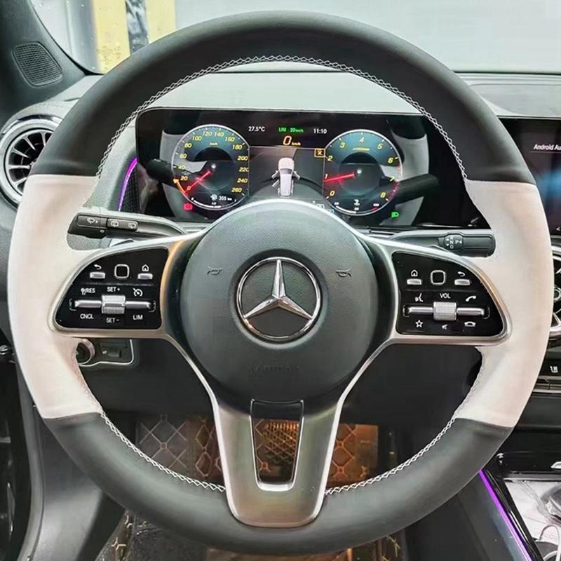 

Оплетка на руль автомобиля Кожаные автомобильные аксессуары Для Mercedes Benz A W177 B W247 C-Class W205 CLS-Class A