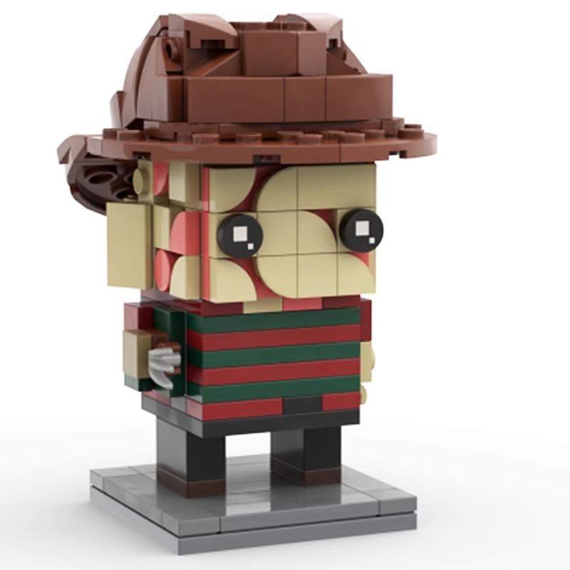 Building Block Compatible With 46943 Elm Street Freddy, Square Head Figurine, Assembly Model, Creative Ornament
