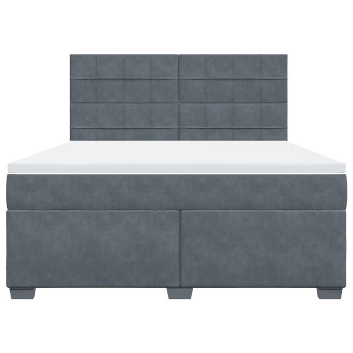 Maison Exclusive - Sommier à lattes de lit et matelas Gris foncé 180x200cm Velours