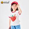 B.Duck Girls' Cotton Strawberry Short-Sleeved T-Shirt