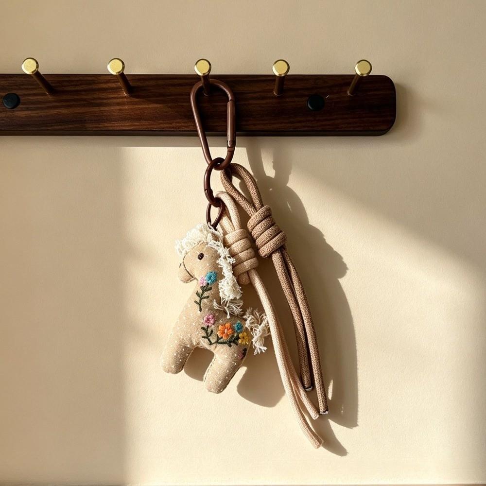 Soft Texture Cloth Animal Keychain Cotton Backpack Charm Vintage Plush Pendant Student