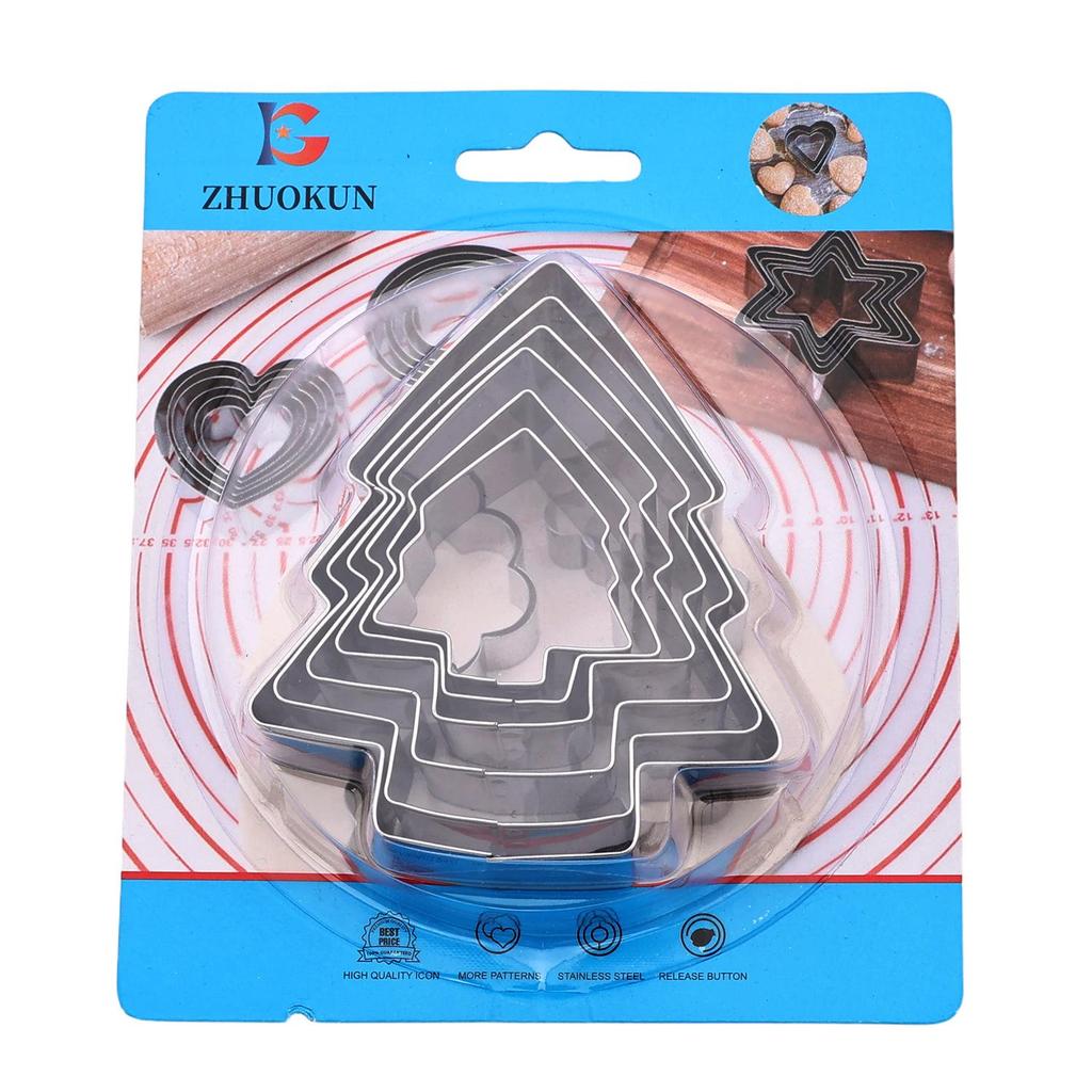 Stainless Steel Cookie & Fruit Cutter Set - Pentagram, Four-Pointed Star, Heart, Square, Rectangle Shapes