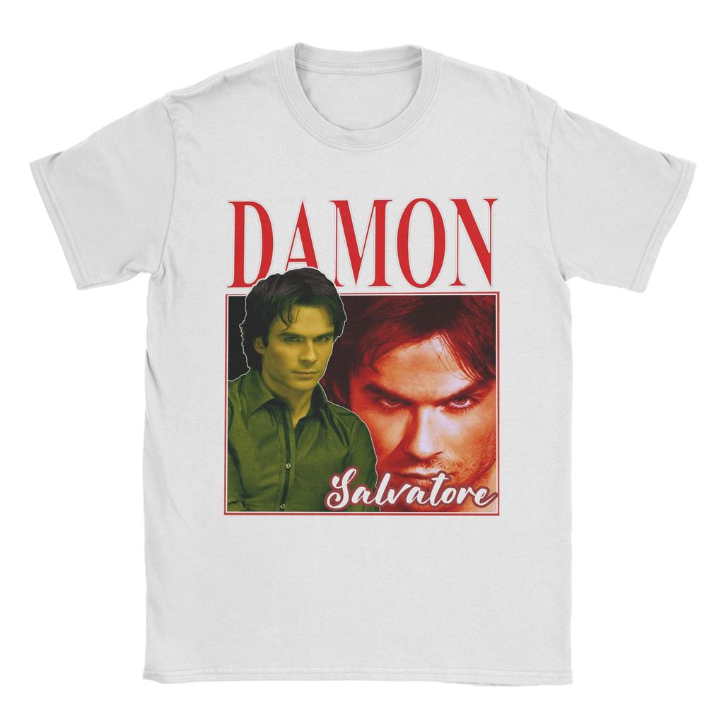 Unisex s Damon Salvatore T Shirts The Vampire Diaries Ian Somerhalder 100 Cotton Clothing Short Sleeve Round Collar Tees TShirts