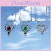 Gothic Dark Punk Alloy Heart Pendant Necklace With Rose Embellishments For Women
