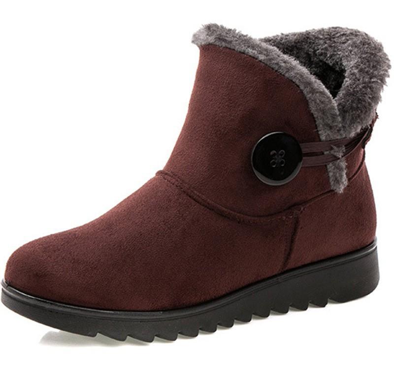 Women's Shoes Warm Boots Middle Aged Elderly Thickened Flat Snow Boot