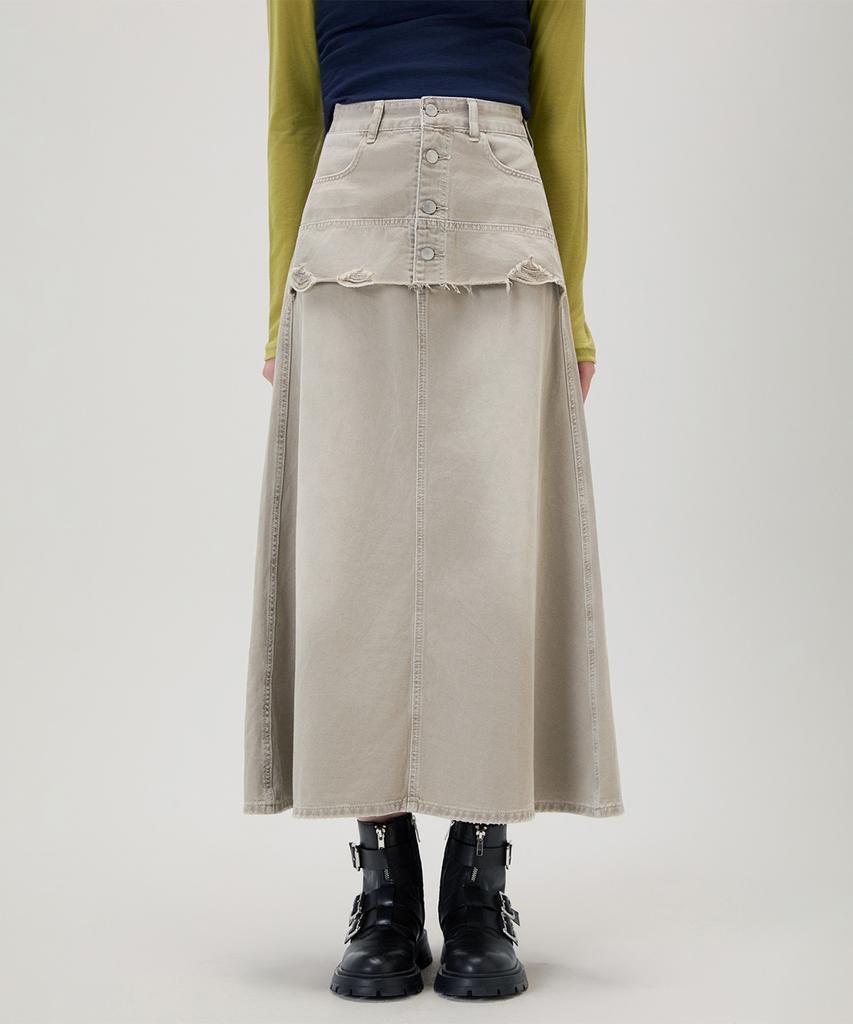 MIXXO Layered Denim Long Skirt_Miwwjg55Ss