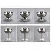 304 Stainless Steel Retro Footed Dessert Cup Luxury Ice Cream Bowl Hotel Restaurant Cocktail Pudding Cup Tableware