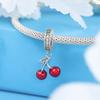 Copper Cute Cherry Pendants Bracelet Charms Fit Bangle For Women Jewelry Party Beads Fine Gifts Diy Accessories