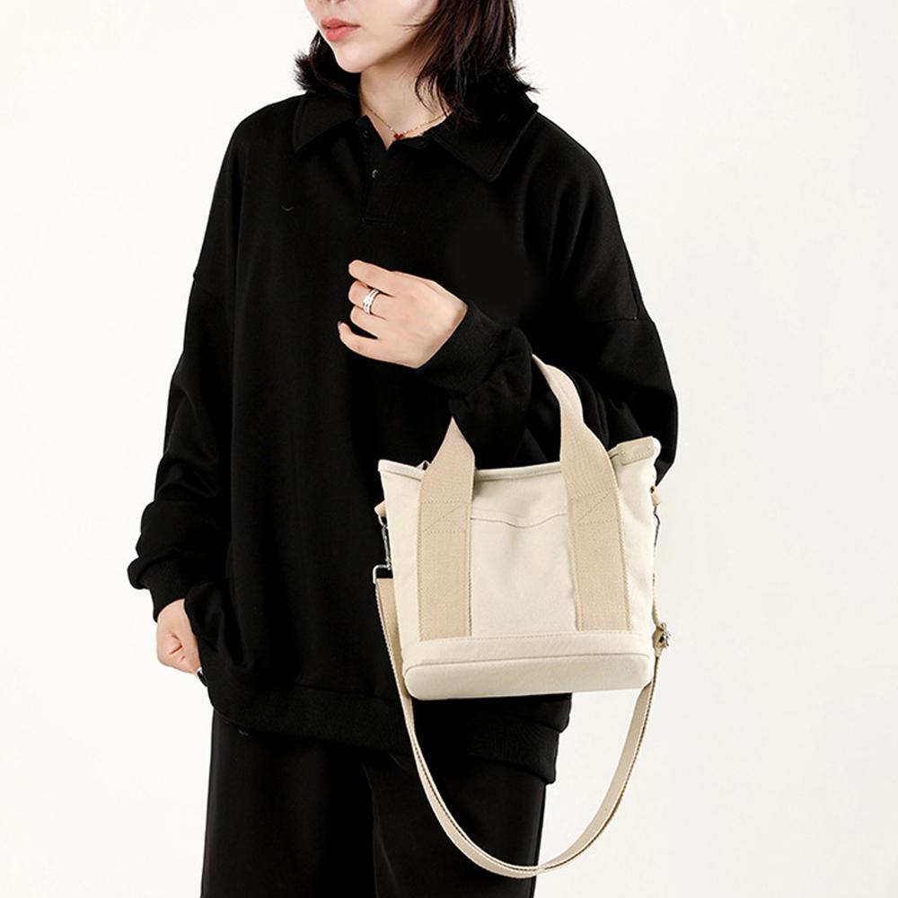 Crossbody Tote Bag for kvinner Trendy lerret skulderhåndvesker Stor kapasitet reisehåndvesker