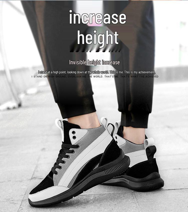 18-89 Men's Height-Boosting High-Top Sneakers - Platform & Lightweight for Autumn/Winter