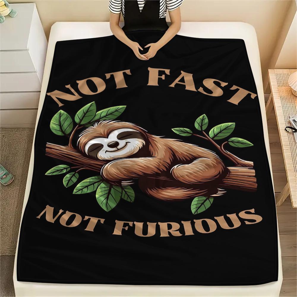 Sloth water dolphin raccoon Print Flannel Blanket,High quality Comfortable for All Seasons,Home Decor,Warmth and Comfort,Perfect for Christmas Gifts