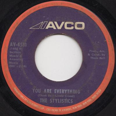 7inch Record STYLISTICS  You Are Everything AV4581 Avco 1971 US SoulFunk Used