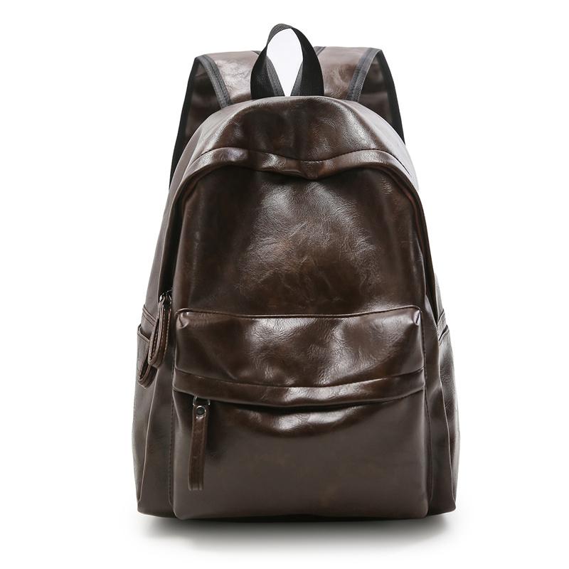 Vintage Soft Leather Schoolbag Women's Commuter Travel Backpack
