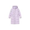 Logo Print Hidden Zipper Hooded Warm Down Jacket Women Jacket Purple F11W248901F-PR