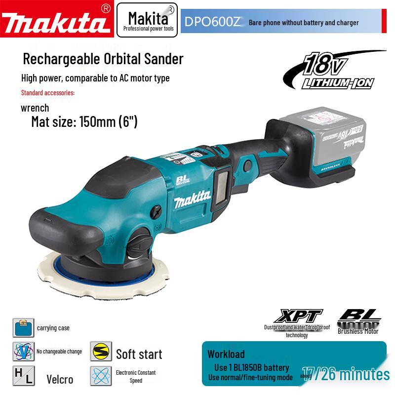 Makita Cordless Orbital Sander Polisher CN plug (adapter included)