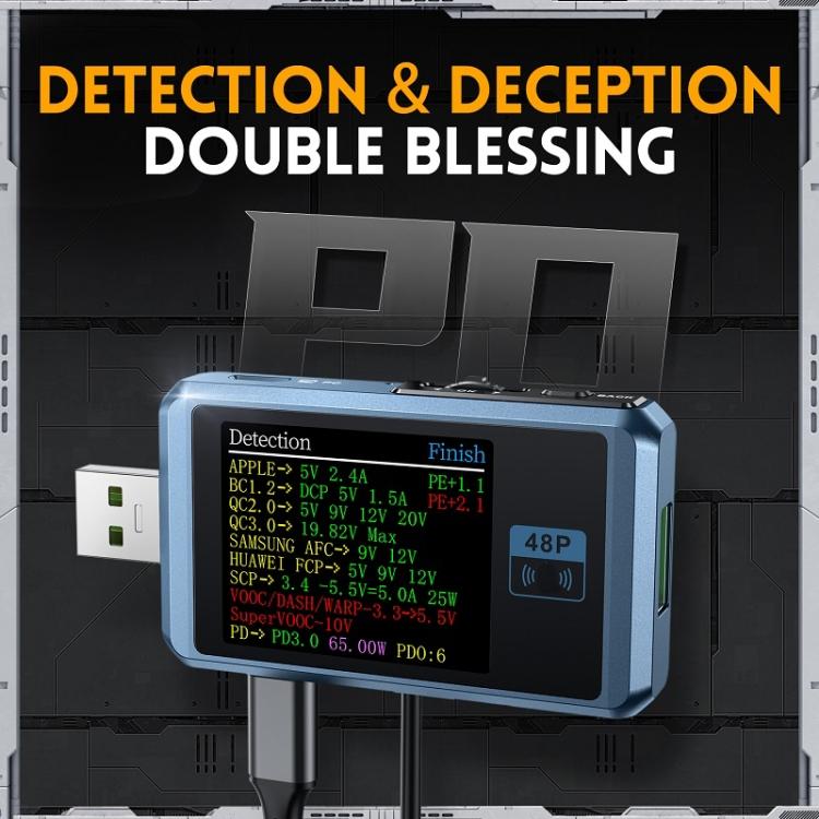 FNIRSI FNB48P USB Mobile Phone DC Power Charger Detector, Color: Bluetooth Blue