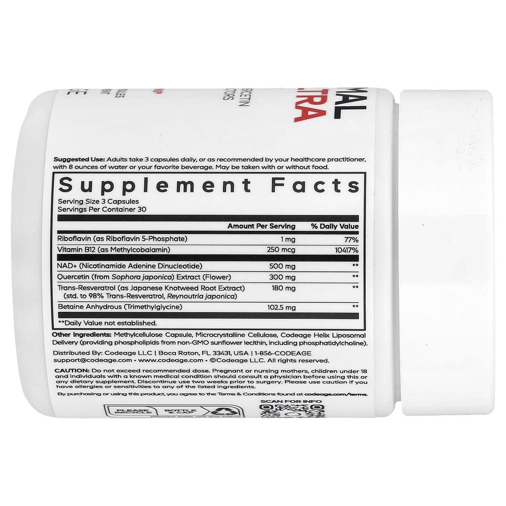 Sports, Liposomal Nad+ Ultra, Veggie Capsules 90