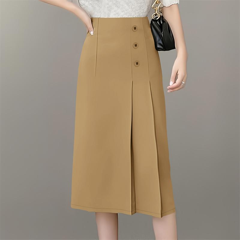 ZANZEA Damen Elegante Lässige Einfarbige Midiröcke