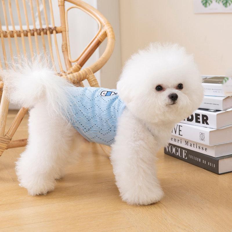 Summer Pet Clothes Dog Suspender Vest Cartoon Print Dog Shirt Chihuahua Bichon Breathable Vest Puppy Thin Clothing Pet Supplies