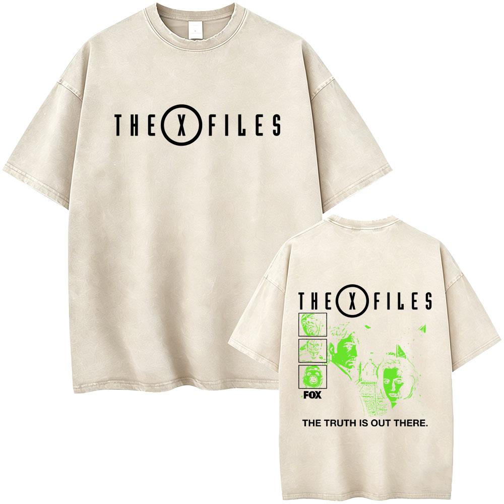 Washed Vintage Movie The X Files All The Taglines The Truth Is Out There Graphic Tshirt Mens Women Casual Cotton Retro T Shirt