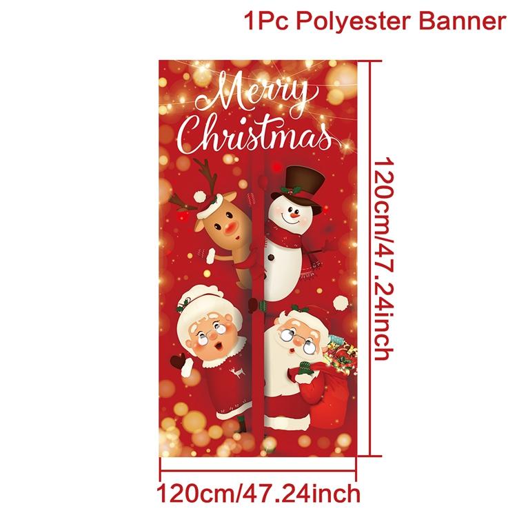 Bannière Drapeau de Noël Père Noël Arbre de Noël Bannière Décoration de Noël pour la Maison 2025 Ornements Cadeaux Noël Nouvel An