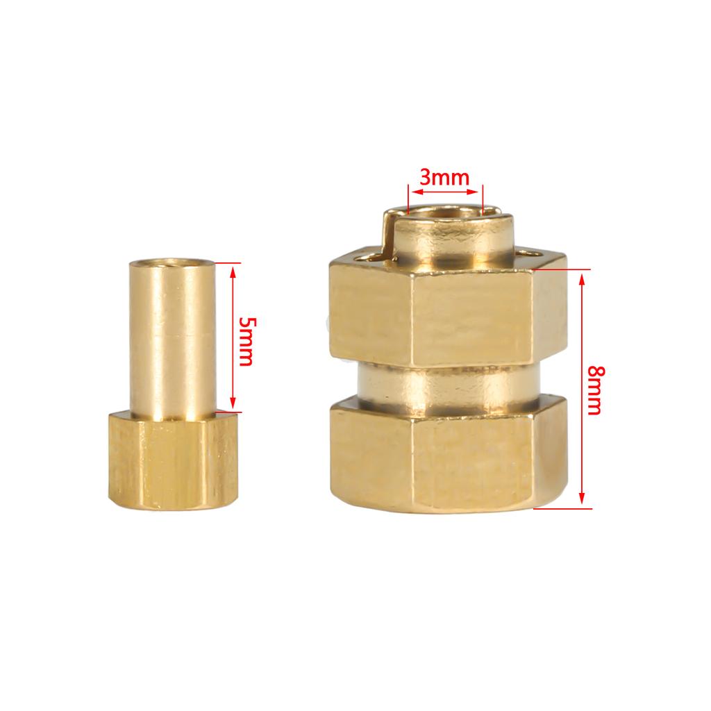4Pcs Brass Wheels Hex Hub Extenders 7mm with Nuts for 1/24 RC Crawler SCX24 Bronco C10 Gladiator AX24 Upgrade Parts