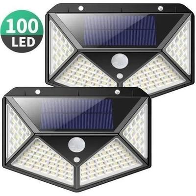 Solarleuchte Außen 100 LED - Bewegungsmelder - 270° Beleuchtung - Wasserdicht - Leistungsstark 1800mAh Kabellos