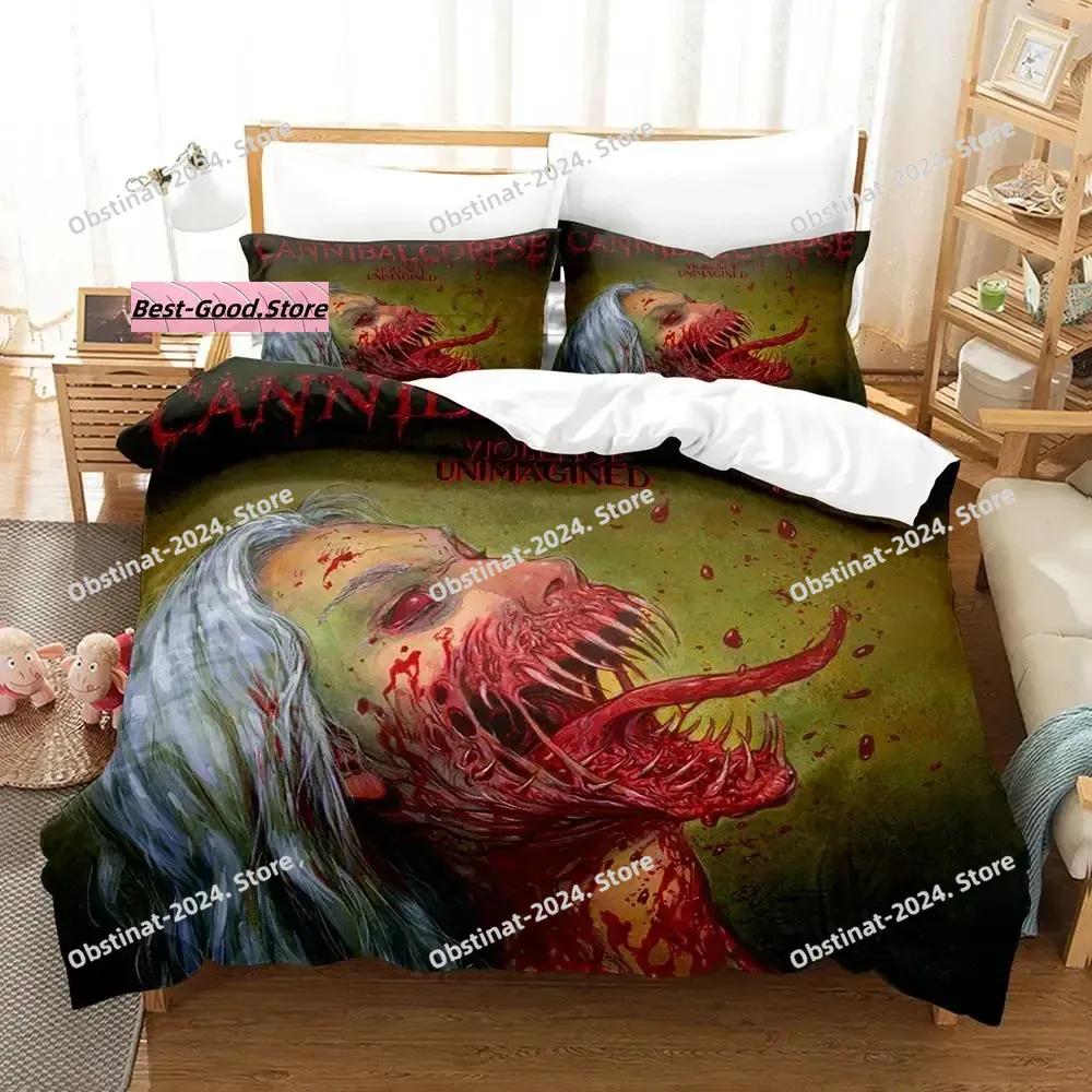 Jessica Chen Unisex Cannibal Corpse Bedding Set Single Twin Full Queen King Size Aldult Kid Bedroom Duvetcover Set 3D Skeleton Bed Sheet Set