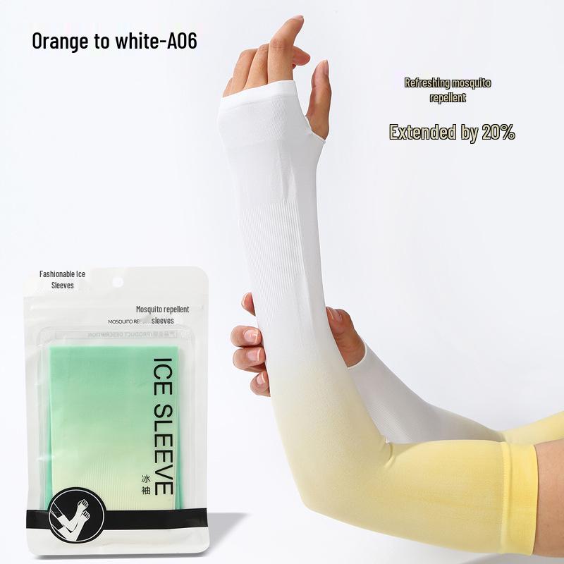 Custom UV Protection Ice Silk Arm Sleeves for Men & Women – Long, Solid Color, Summer Outdoor Wear