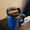 30oz/40oz Tumbler Lid Replacement Fit for Stanley Cup, 2 Pack Replacement Tumbler Lids , with 2 Straws and 1 Cleaning Brush