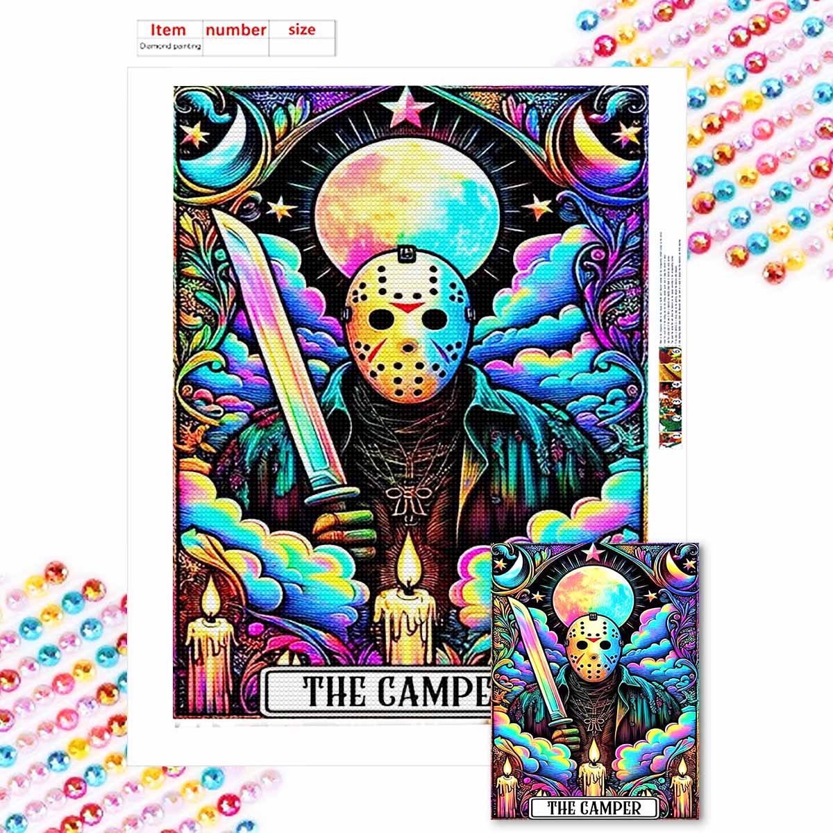 

Full Round Diamond Painting The Camper Art Rhinestone Picture Mosaic DIY 5D Cross Stitch Embroidery Home Decoration Round 20x30cm