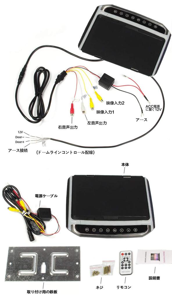 LOSKA Flip-Down Monitor 12.1-inch Digital Flip-Down Monitor LED Backlight LCD HDMI MicroSD Compatible