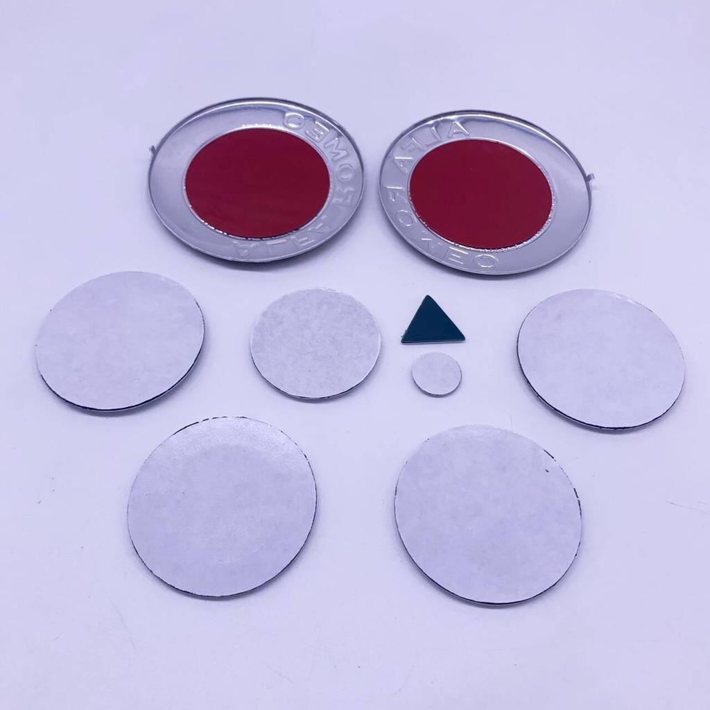 9pcs/set Green 74mm 50mm 56mm 60mm 5color Steering Wheel Badge Car Hood Front Emblem Stickers For Alfa Romeo Giulia Stelvio Mito