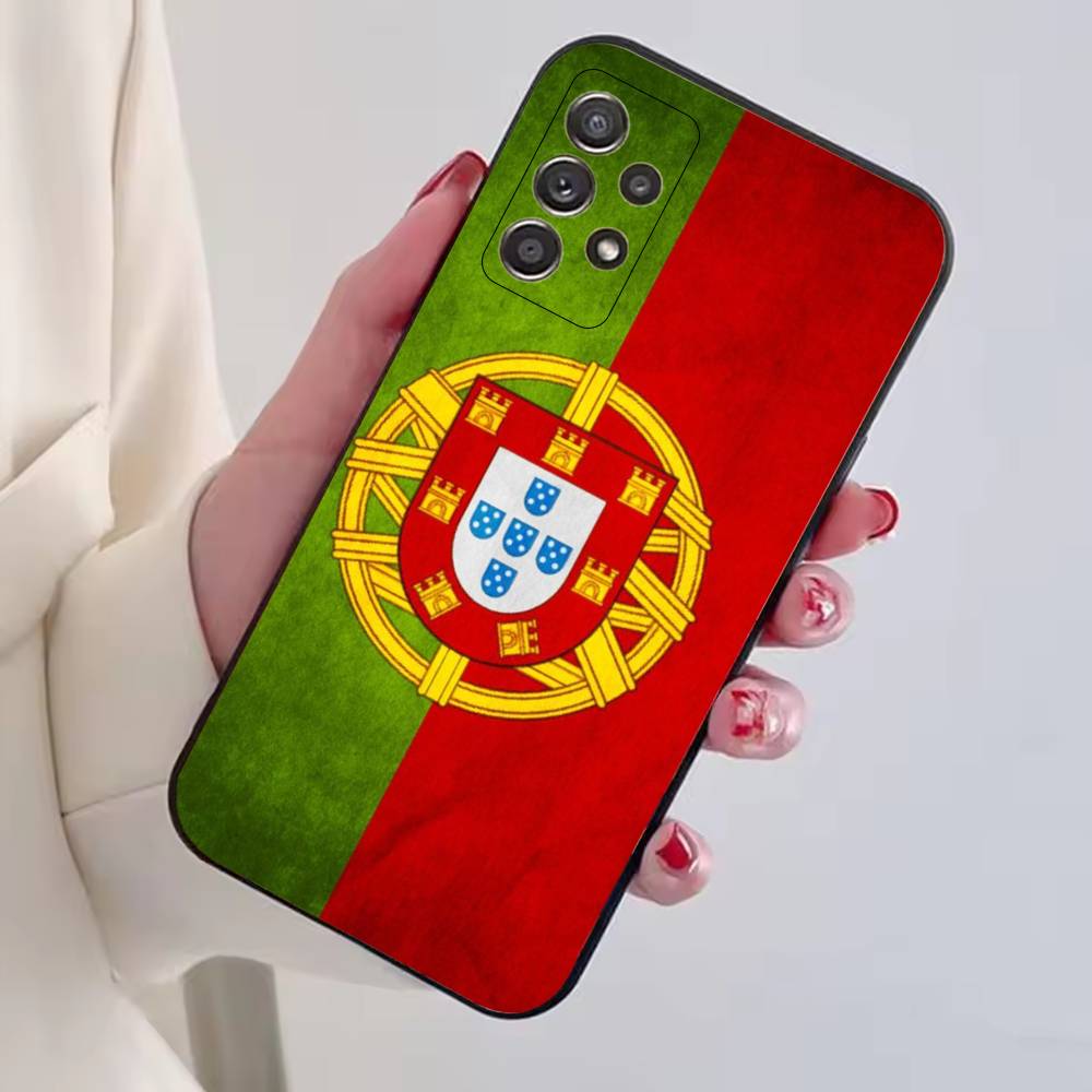 Fußballfans Unterstützen P-Portugal Flagge Handyhülle Für Samsung S25,S24,S21,S22,S23,S30,Ultra,S20,Plus,Fe,Weiche Silikon Schwarze Hülle