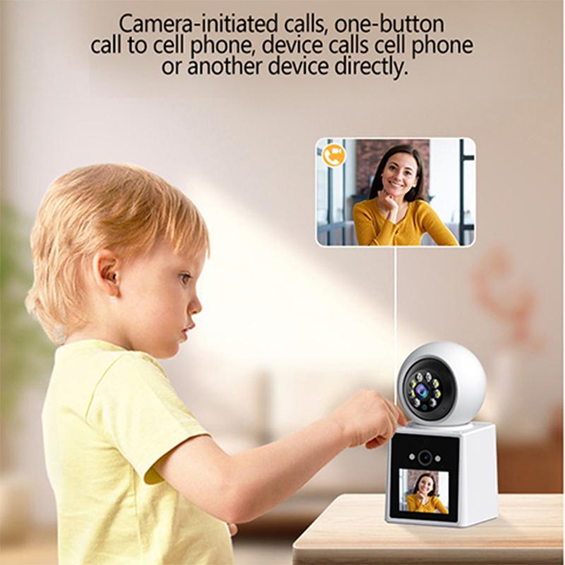 

Video Chat Camera Home Security Dual Lens Phone App Monitoring Indoor HD Camera (No Memory Card) EU Plug