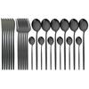24Pcs Dinnerware Set Stainless Steel Tableware Knife Fork Tea Spoon Cutlery Set Multiple Colour Silverware Kitchen Flatware Set