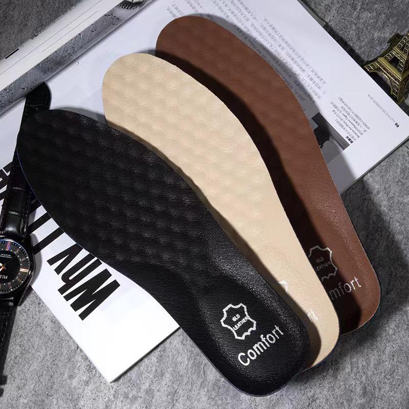 Men's and Women's Genuine Leather Deodorizing, Breathable Insole - Sweat-Absorbing, Soft, Thickened, Shock-Absorbing Cowhide for Spring Shoes.