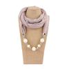 Scarf Necklace Ethnic Chiffon Solid Tassel Gorgeous Beaded Pendants Jewelry Necklace Scarf Fashion Accessories